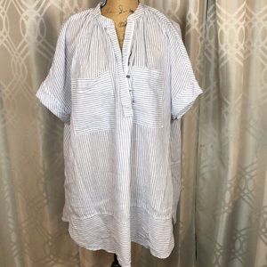 Free people boho oversized linen striped tunic